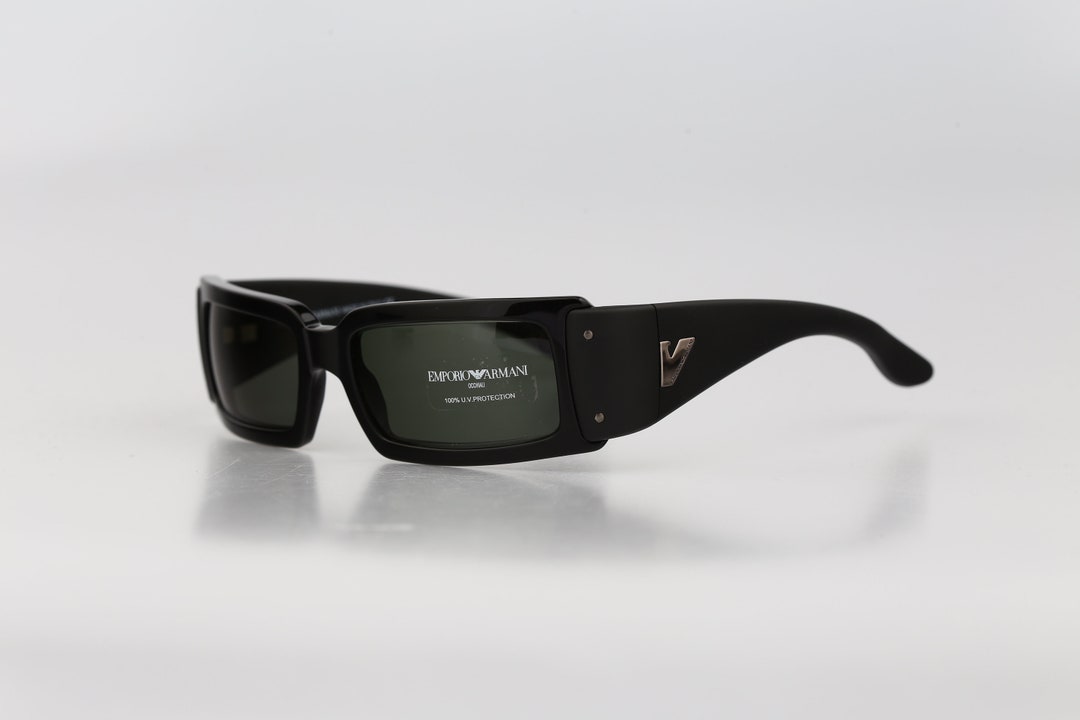 Emporio Armani 622 S 471, Vintage 2000s Black Unique Rectangle