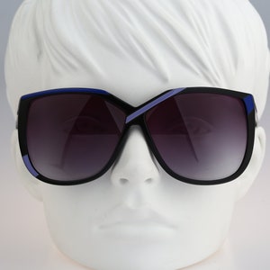Silhouette M 3078, Vintage 80s unique black oversized square sunglasses women, NOS