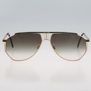 Yabi Spirit Duschan 1236 F 1219, Vintage 80s tortoise and gold unique drop aviator sunglasses men & women NOS