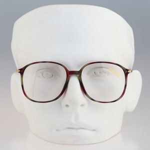 Silhouette M 2732 20 C 1900, Vintage 80s red and green tortoise oversized square eyeglasses frames mens & womens / NOS