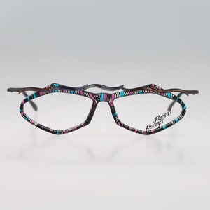 Robert Rudger 670 25, Vintage  90s colorful crazy hexagon glasses frames womens NOS