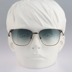 Silhouette M 6139 781 C 6035, Vintage 80s unique gray & gold oversized square sunglasses women, NOS