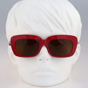 Nouvelle Vague Claudette P20, gafas de sol estilo ojo de gato cuadradas rojas, únicas, de los años 80, para mujer, NOS