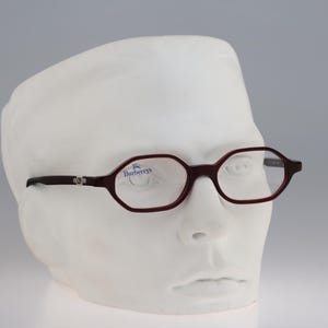 Burberrys By Safilo 8269 2BD, Vintage 90s red small hexagon eyeglasses frames mens & womens / NOS