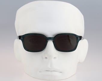 Caretta V. Cannes 03 Occhiali da sole piccoli quadrati in acetato turchese trasparente tartarugato, realizzati a mano, per uomo e donna, NUOVI
