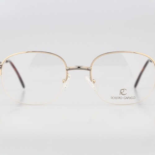 Roberto Capucci 877 N 13, Vintage 90s gold and silver half rim shops square eyeglasses frames mens & womens NOS