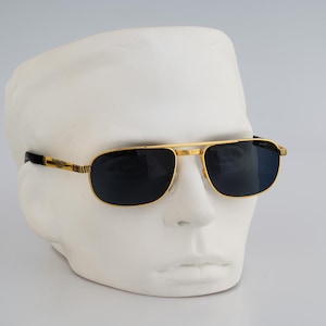 Police 2138 5103, Vintage 90s Gold Rectangle Aviator Sunglasses