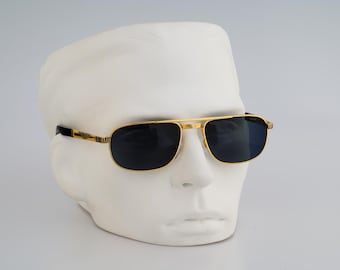 Police 2138 5103, Vintage 90s gold rectangle aviator sunglasses men & women, NOS