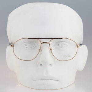 Apollo Optik 12961, Vintage 80s gold hexagon aviator glasses frames mens & womens NOS