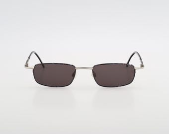 Contro Verse 4285 010 Z6, Vintage 90s black and blue slim rectangle sunglasses mens & women, NOS
