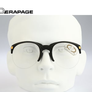 Derapage ON-C11-54, Vintage 90s black oversized half rim eyeglasses frames mens & womens NOS