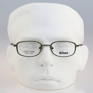 Nikon Dura Titan TC6223T 0213 Titanium, Vintage 90s antique green rectangle eyeglasses frames mens & women NOS
