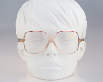 Silhouette M 1712 20 C 1428, Vintage 80s clear oversized butterfly eyeglasses frames womens NOS