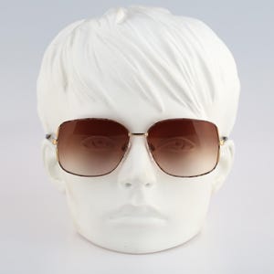 Silhouette M 6151 30 V 6054, Vintage 80s beige & gold large rectangle sunglasses women, NOS