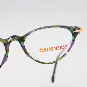 Contro Verse 3060 130 01, Vintage 90s unique colorful cat eye eyeglasses frames womens NOS