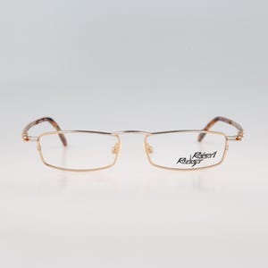 Robert Rudger 2150 174 27, Vintage 90s silver and gold rectangle eyeglasses frames mens & womens NOS