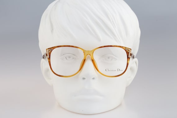 Christian Dior Vintage 80s Clear Oversized Butterfly Eyeglasses