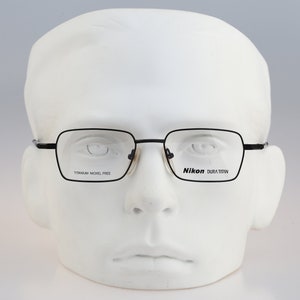 Nikon Dura Titan DT4374 0005, Vintage 90s unique black small hexagon eyeglasses frames mens & women NOS