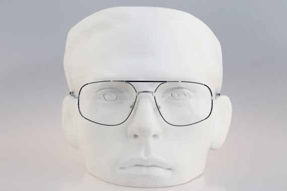Bourgeois Halley, Vintage 80s colorful & silver square aviator eyeglasses frames mens and womens NOS