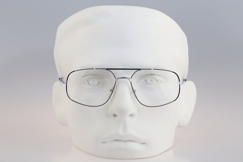 Bourgeois Halley, Vintage 80s colorful & silver square aviator eyeglasses frames mens and womens NOS image 1