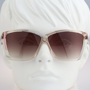 Silhouette M 3079, Vintage 80s unique clear oversized square sunglasses women, NOS