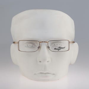 Robert Rudger 1850 174 27, Vintage 90s silver and gold large rectangle eyeglasses frames mens & womens NOS
