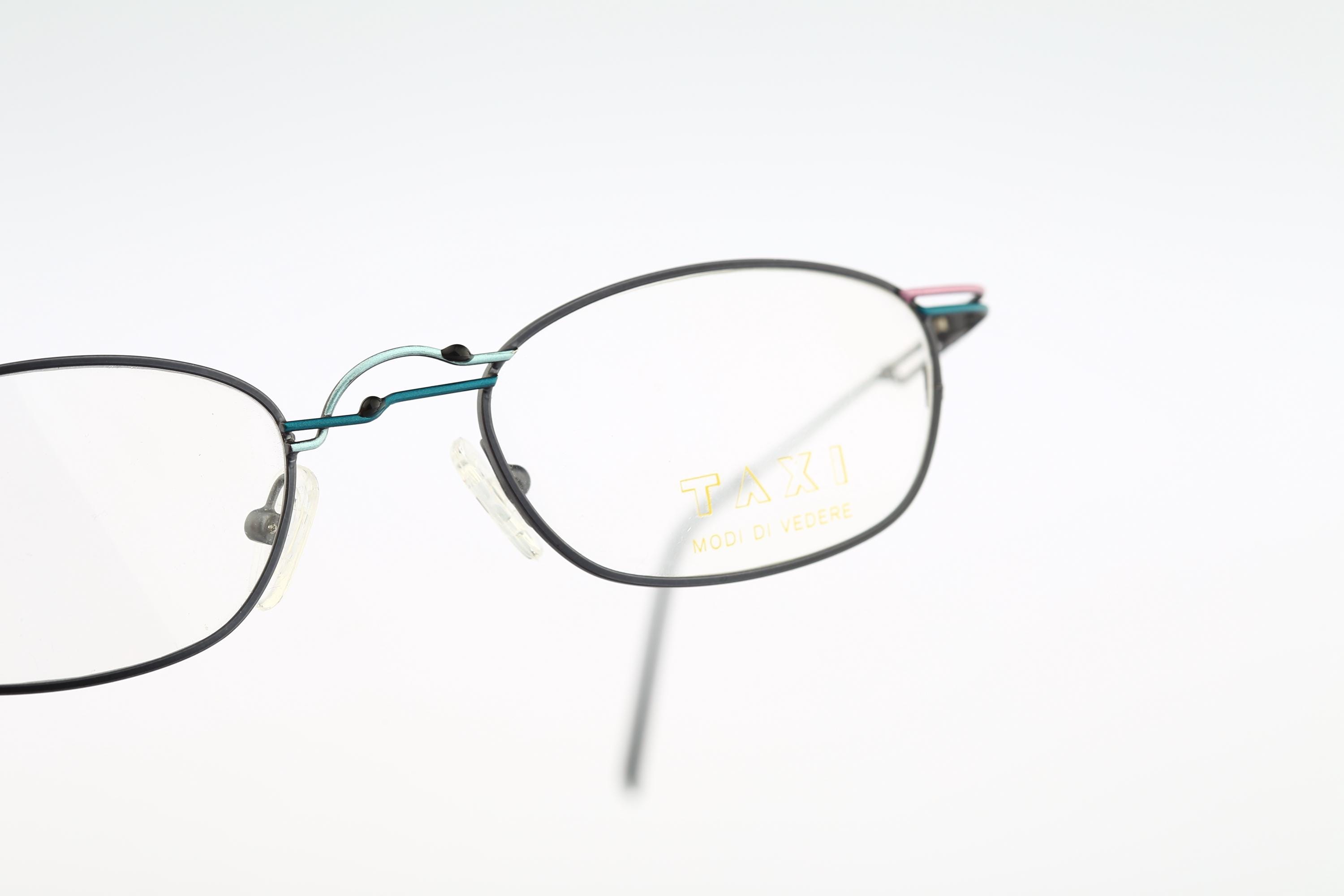 Taxi By Casanova HBM 5 04, Vintage 90s colorful unique small rectangle eyeglasses frames mens & womens NOS