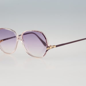 Silhouette M 1813 20 C 2686, Vintage 80s tinted purple lenses unique clear oversized butterfly sunglasses women, NOS image 4