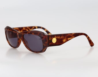 Gianni Versace 375 869 OD, Vintage 90s tortoise large square sunglasses mens & women, NOS