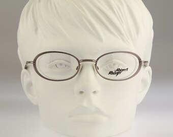 Robert Rudger 1930 220 15, Vintage 90s antique silver unique half rim oval eyeglasses frames womens NOS
