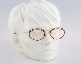 Mondi by Metzler 2382 737, Vintage 90s pink and tortoise crazy oval eyeglasses frames womens NOS