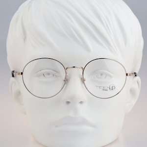 Piave Teen Up 1314 1A 7, Vintage 90s gold panto round eyeglasses frames mens & womens NOS