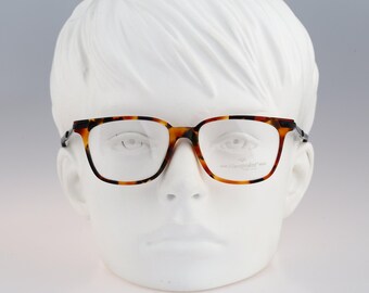 Point Point 214 D5, Vintage 90er Jahre Brille Wayfarer Tortoise Square Brillengestell Damen & Herren NOS