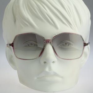 Silhouette M 1766, Vintage 80s tinted gray lenses clear oversized hexagon sunglasses women, NOS