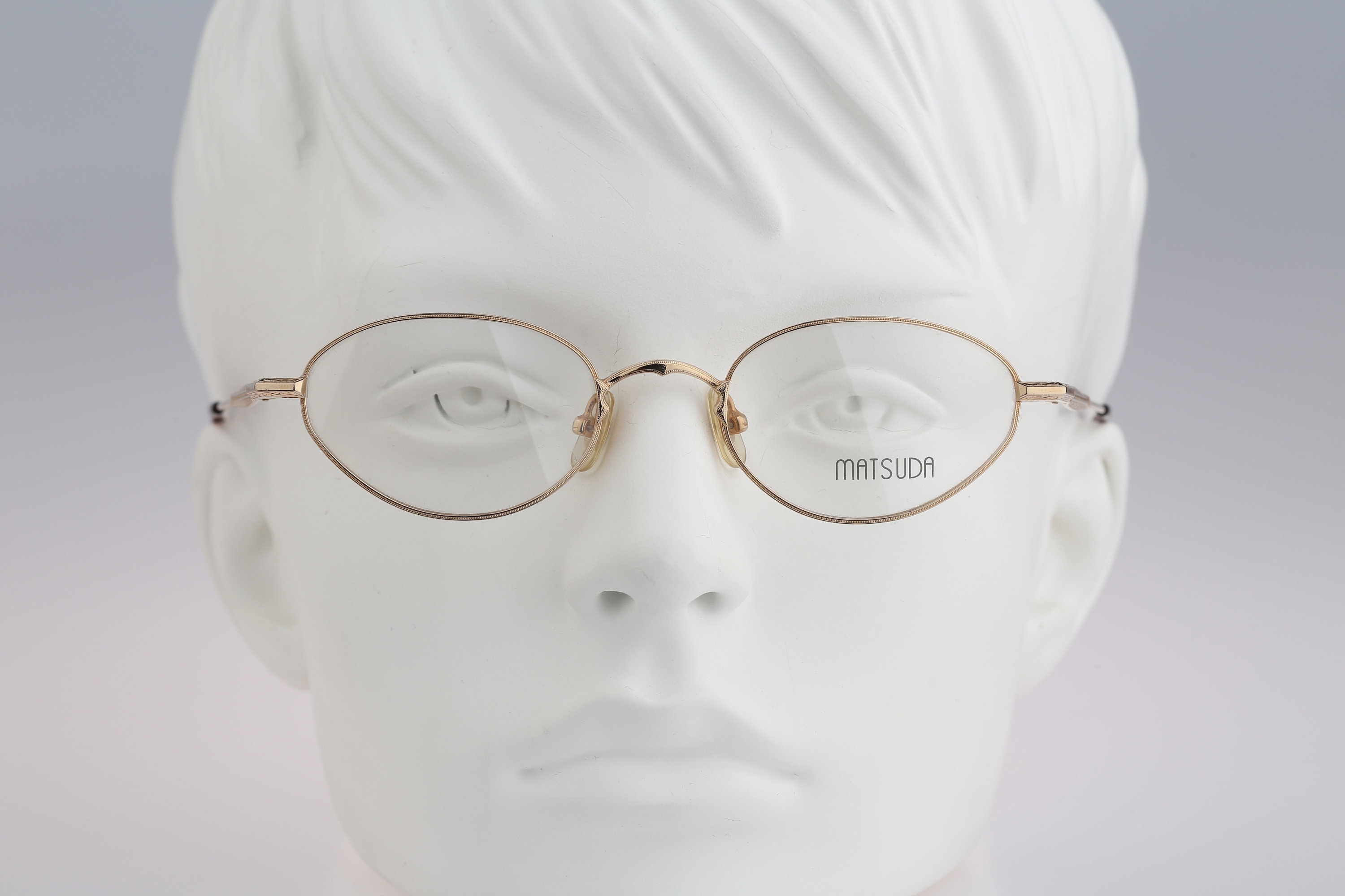 Matsuda 10120 PG, Vintage 90s Victorian Gold Small Cat Eye Glasses