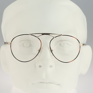 Best Company Best 37 278, Vintage 90s gold and tortoise unique panto round eyeglasses frames mens & womens NOS