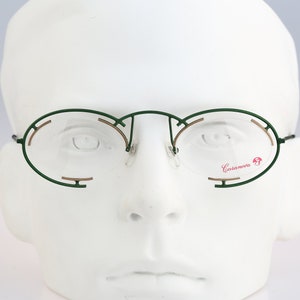 Casanova Clayberg 2 C 02, Vintage 90s unique crazy steampunk half rim oval eyeglasses frames mens & womens NOS