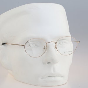 Melrose MR 340 2, Vintage 90s gold small round eyeglasses frames mens & womens NOS