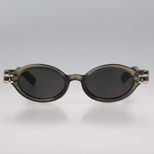 Lagerfeld 4132 31 C3, Vintage 90s beige unique steampunk oval sunglasses women, NOS