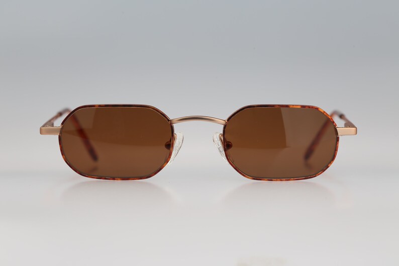 Sisley SLY 309 13S, Vintage 90s gold & tortoise small hexagon sunglasses men and women, NOS shops