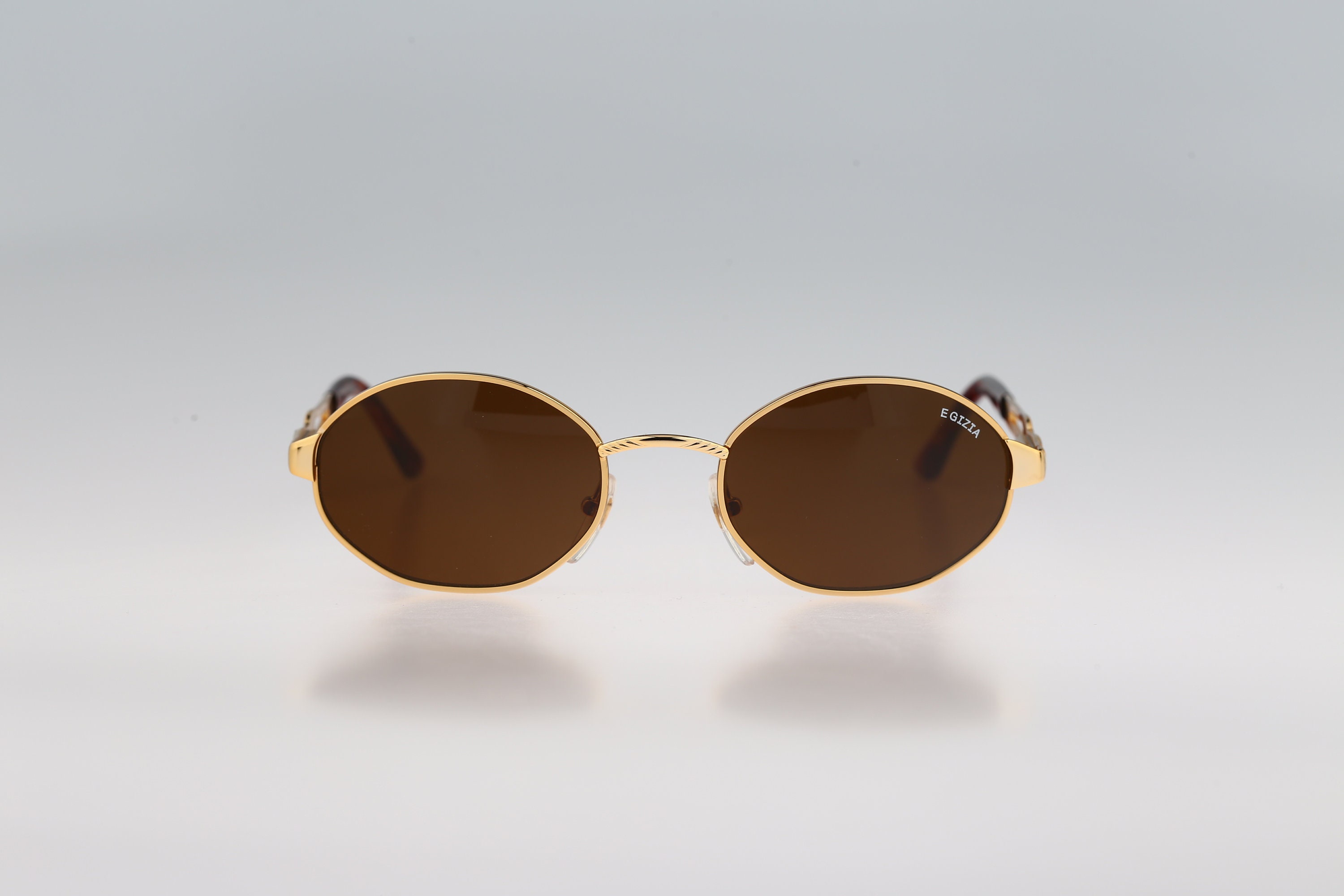 Egizia 27 021, Vintage 90s Gold Oval Hexagon Sunglasses Mens  display picture 2