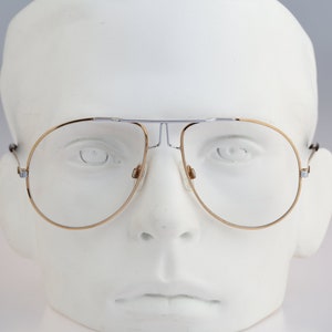 Rodier M 97 307, Vintage 80er Jahre Unikat gold und silberfarbene oversized Drop Pilotenbrillengestelle Damen & Herren NOS