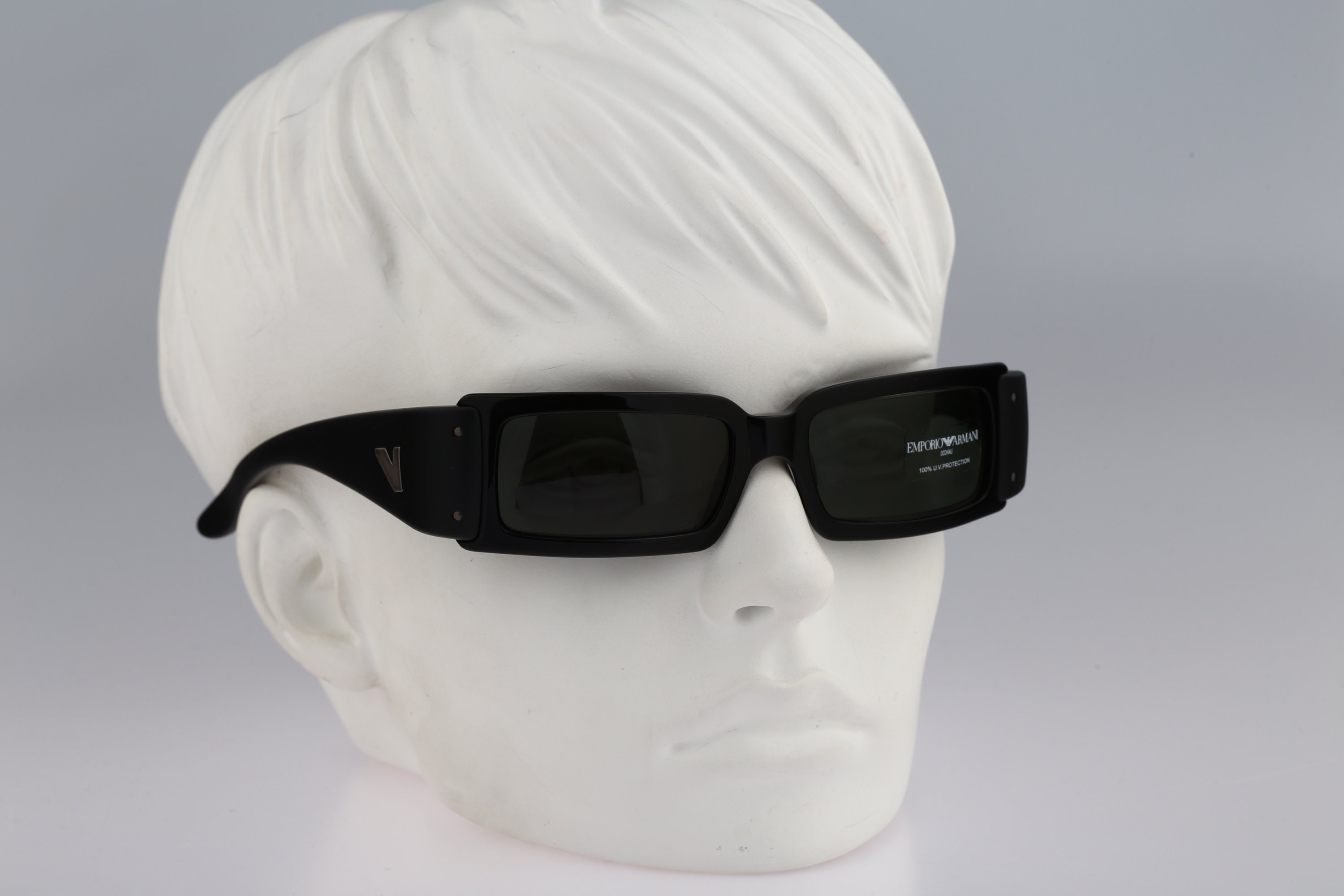 Emporio Armani 622 S 471, Vintage 2000s Black Unique Rectangle