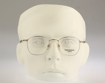 Faconnable FJ 508 746 hand made in France, Vintage 90s silver square eyeglasses frames mens & womens / NOS