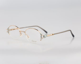 Diva 5143 AP 84 D, Vintage 90s half rim oval eyeglasses frames womens NOS