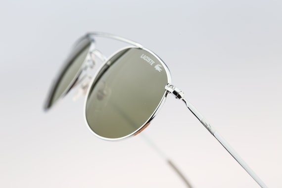 Lacoste D001, Vintage 90s tinted green lenses sil… - image 7