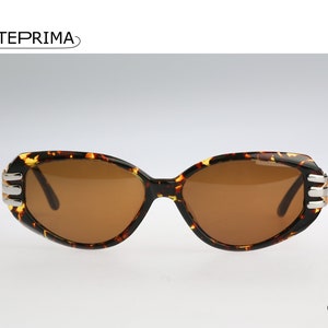 Anteprima Manu, Vintage 90s unique gold & tortoise cat eye sunglasses women NOS