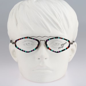 Robert Rudger 570 26, Vintage 90s colorful crazy hexagon aviator glasses frames womens NOS