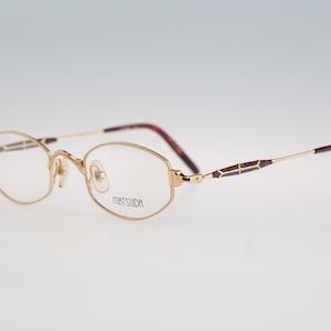 Matsuda 10114 PG, Vintage 90s gold unique victorian small hexagon glasses frames mens & womens NOS