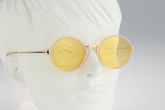 Buy Clear Circle Sunglasses Silhouette M 2742 20 C 1870 Vintage 90s Unique Small Round Tinted Yellow Sunglasses Women NOS Online in India Etsy
